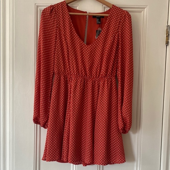 Forever 21 Red Dress with White Polka Dots - Picture 1 of 3
